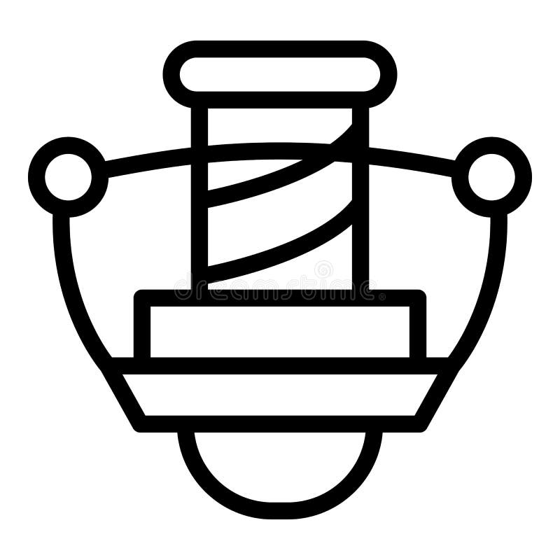 Fishing line icon, outline style vector illustration