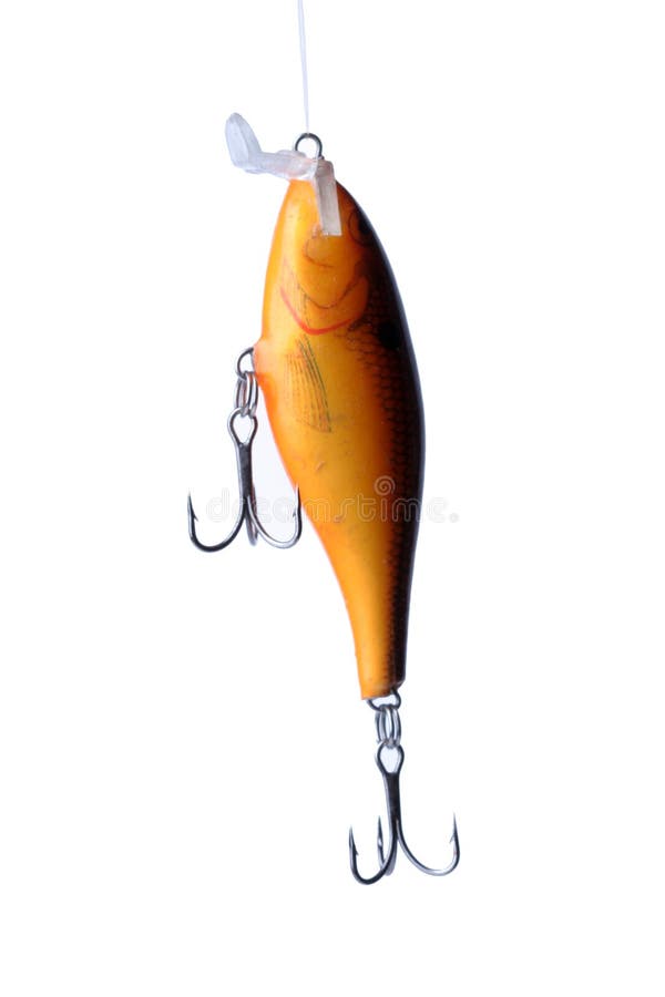 Orange Lurefor Fishing a Predatory Fish Stock Photo Image of object