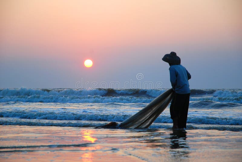 Fishing in the morning stock image. Image of landscape 27028697