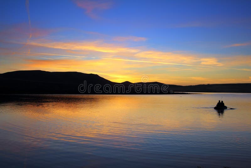 Fishing on morning lake