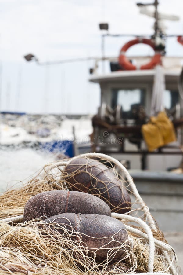 Fishing net and buoys