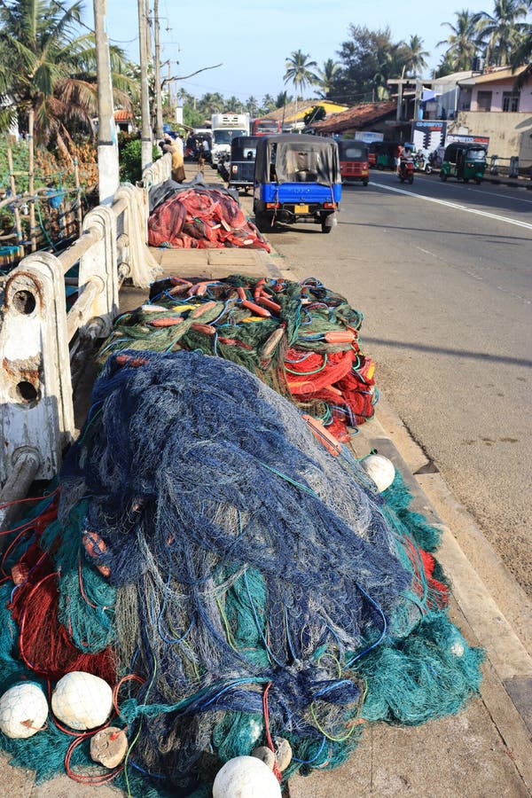 Fishing Nets on a Bridge in a Village Editorial Stock Photo Image of