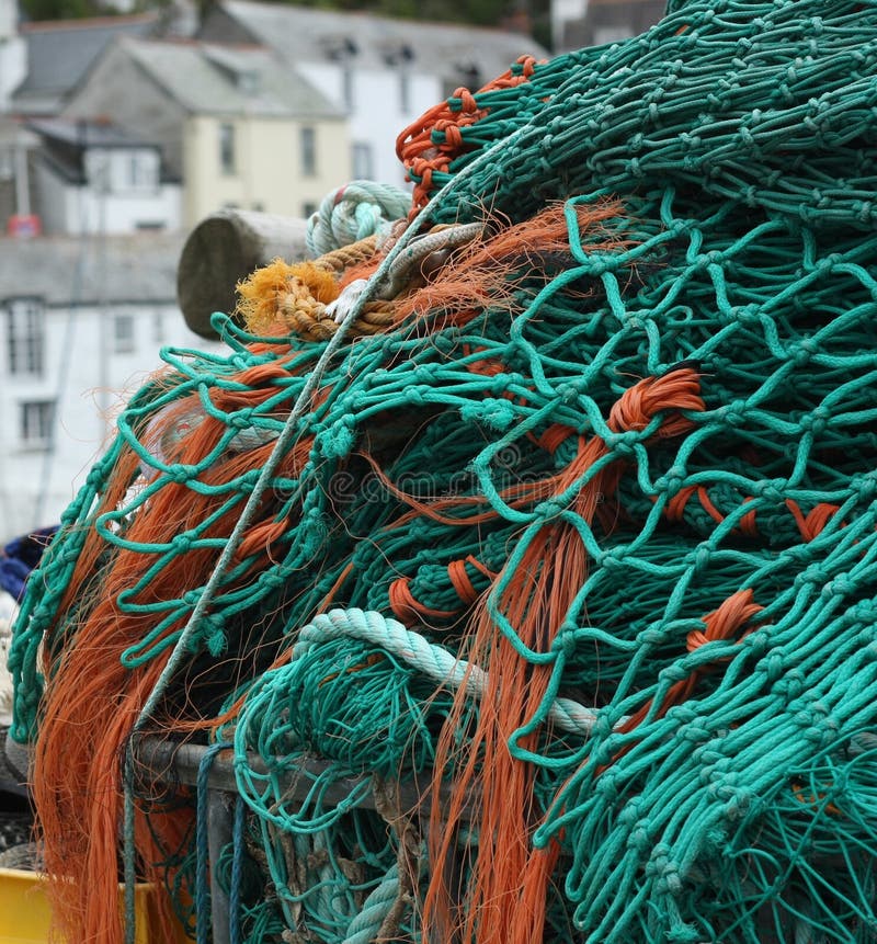 Fishing nets in Cornwall stock image. Image of harbour 59648989