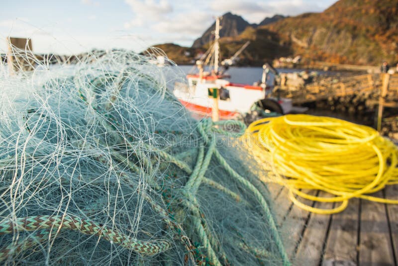 Fishing nets and floats stock image. Image of rope, fisherman 93823747