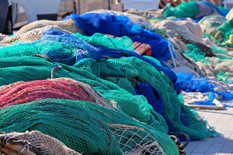 Fishing Nets stock photo. Image of spain, pile, fishery 204781720