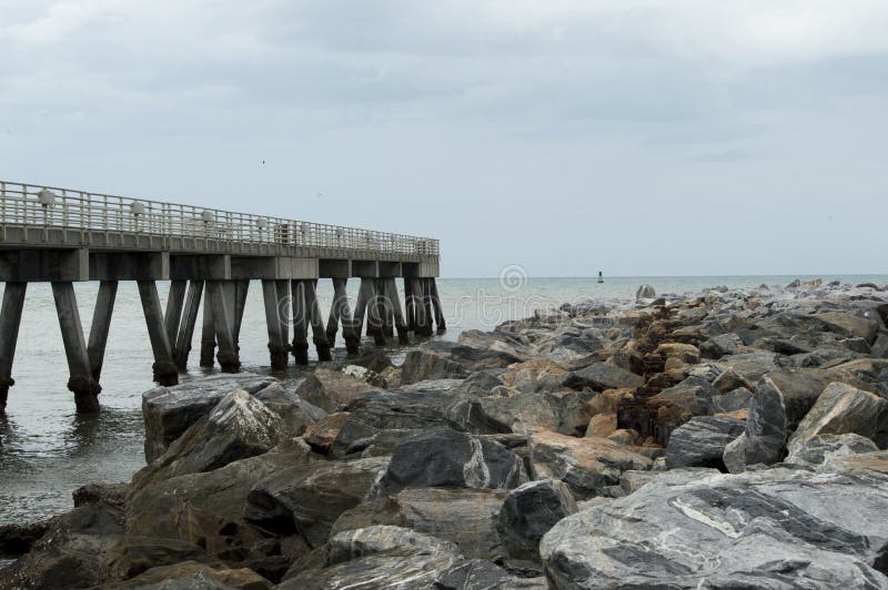 The fishing pier leading to the Atlantic Ocean