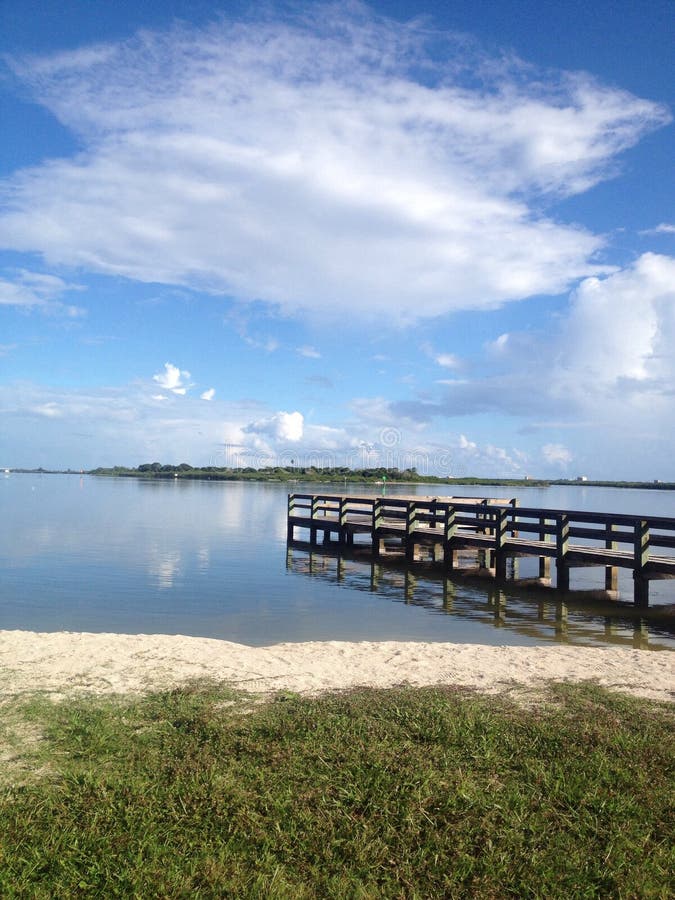 Fishing Pier on the Indian River Stock Image Image of pier, water