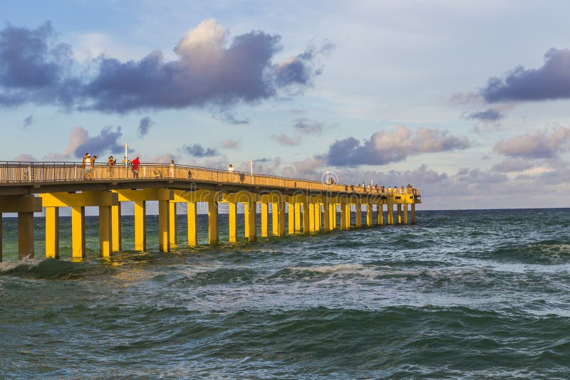 Fishing Pier in Sunny Isles Beach royalty free stock images
