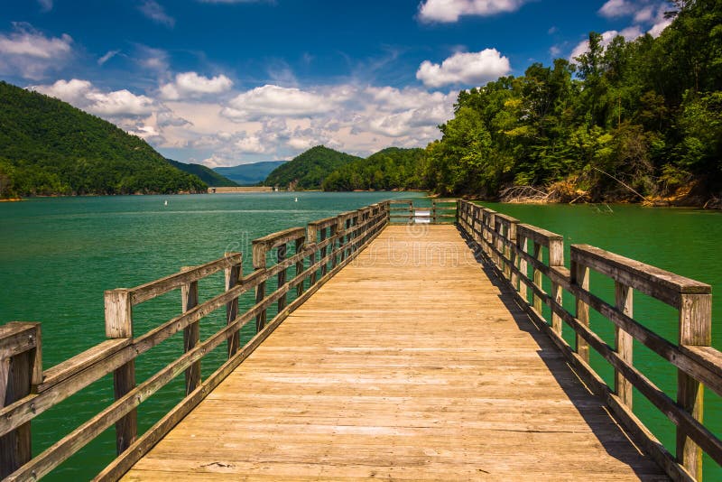 Fishing pier at Watauga Lake, in Cherokee National Forest, Tennessee.