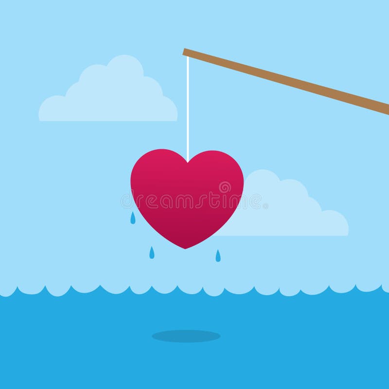 Fishing Pole Heart Stock Illustrations – 20 Fishing Pole Heart