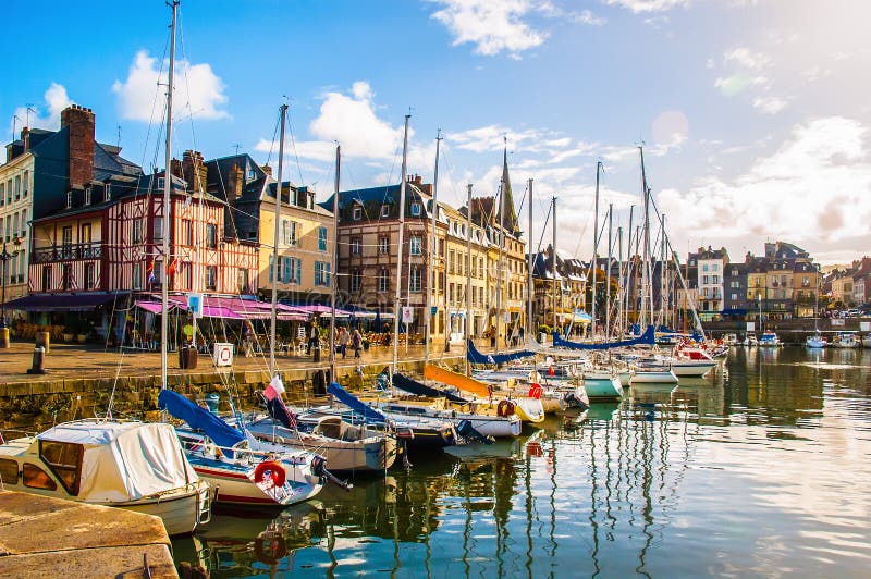 Fishing port of Honfleur editorial image. Image of white - 57601970