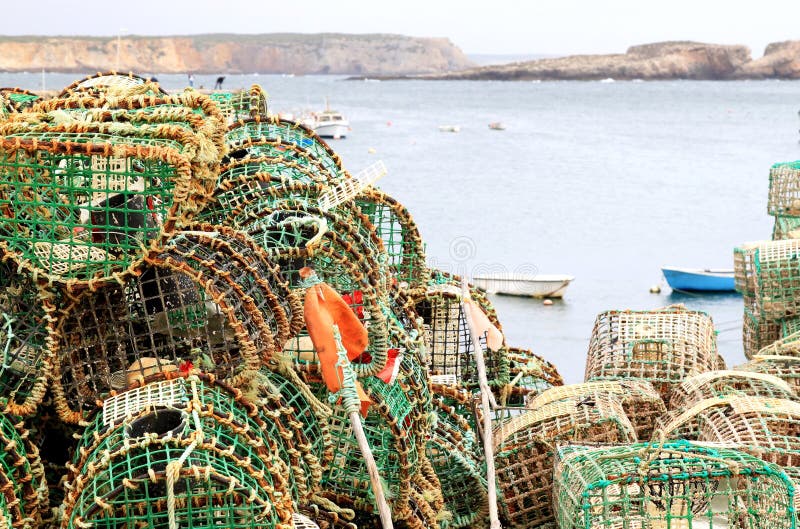 Fishing Racks in the Harbour of Sagres, Portugal Stock Image Image of