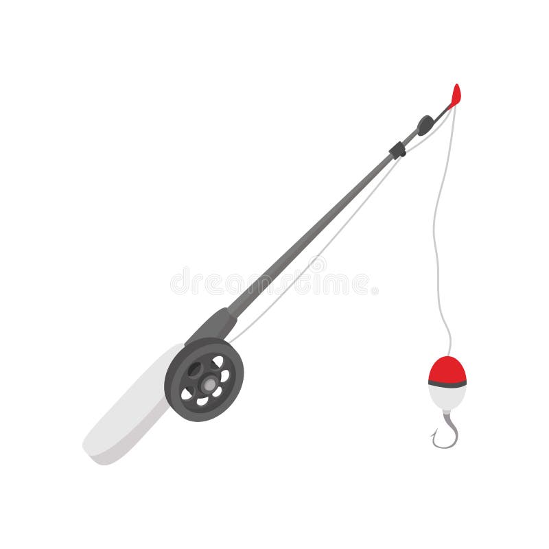 Fishing rod cartoon icon stock vector. Illustration of