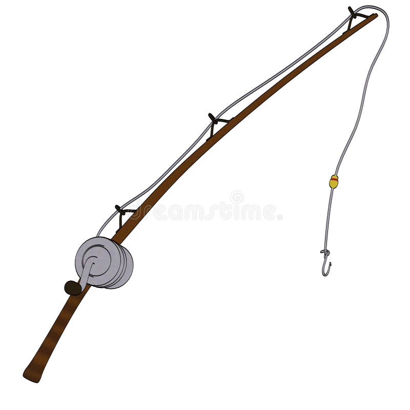 Fishing rod stock illustration. Illustration of toon - 35595388