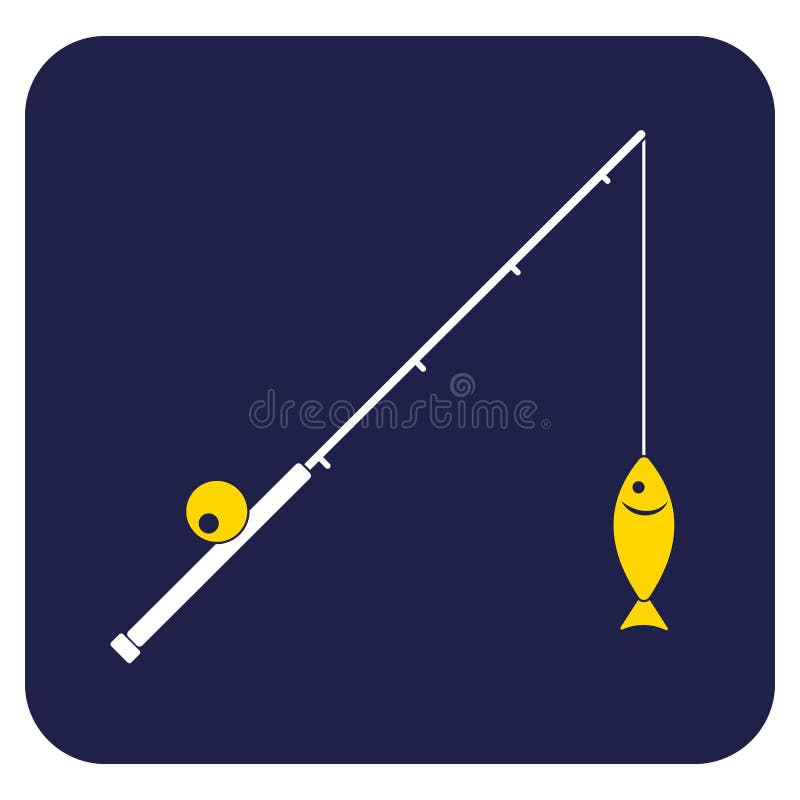 Fishing rod icon stock vector. Illustration of simplicity - 135187235