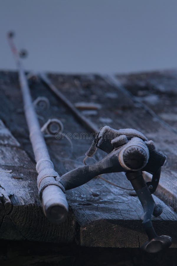 Fishing-rod on a pier