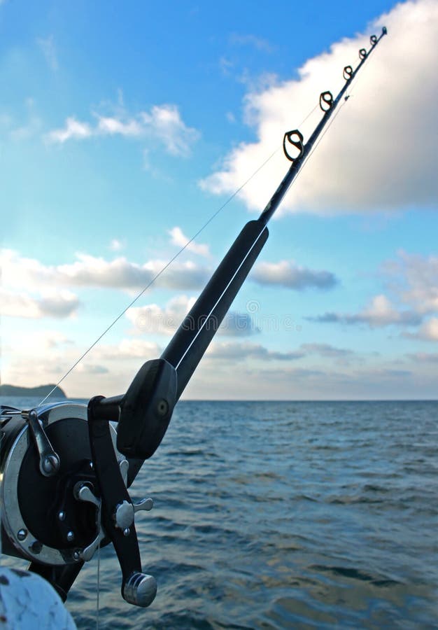 Fishing Rod are Prepared Offshore Fishing Stock Image - Image of