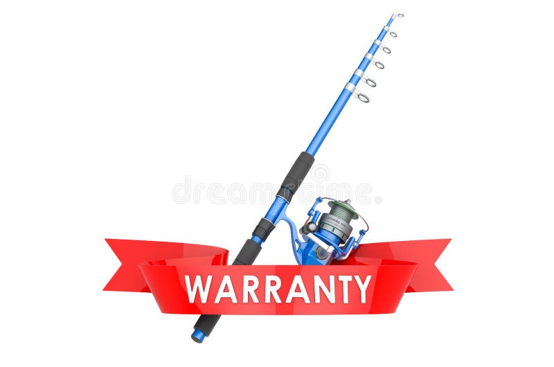Fishing Rod Warranty Concept. 3D Rendering Stock Illustration