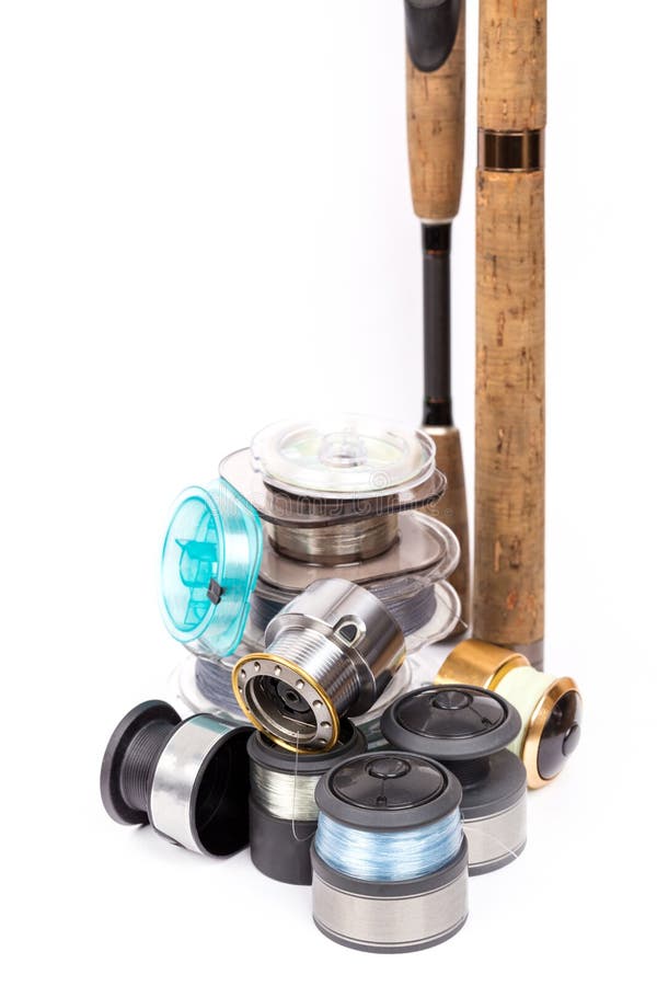 Fishing Rods, Spools With Line For Reels Stock Photo Image of reel