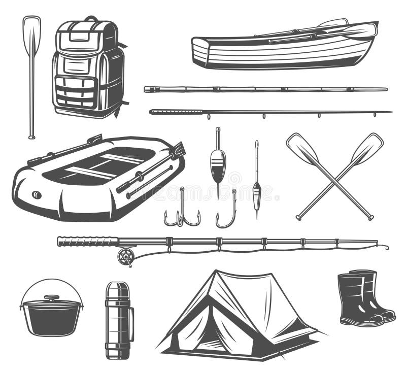 Fishing store sketch price list design of fisherman equipment tools for  fishing. Vector fisher rod and inflatable boat or rubber wader boots,  marine e Stock Vector Image & Art - Alamy