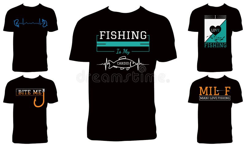 Fishing T Shirt Design Bundle Stock Vector - Illustration of fashion, logo:  265767779