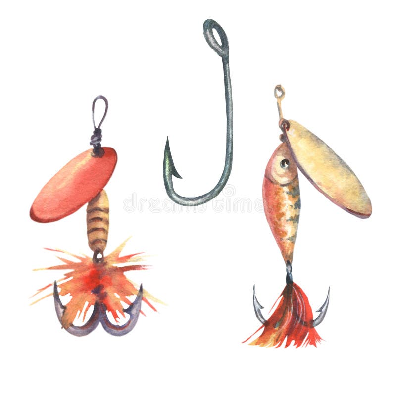 Fishing Lure Watercolor Stock Illustrations – 119 Fishing Lure