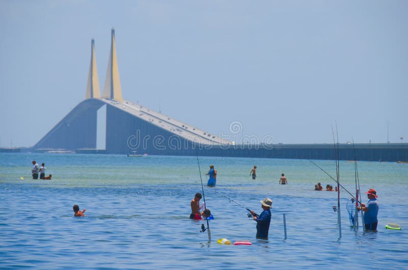 Fishing Tampa Bay by Sunshine Skyway Bridge