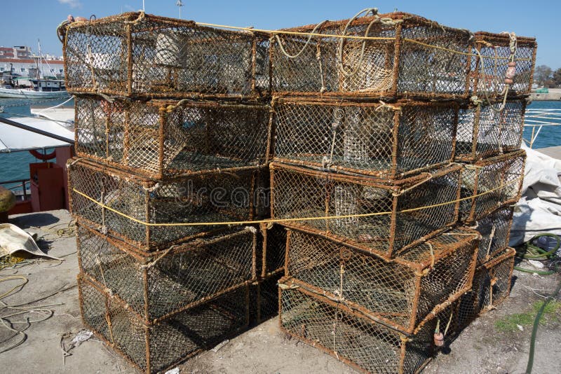 Fishing traps stock photo. Image of greece, view, dock 52721958