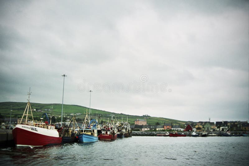 Fishing Trawlers in Irish Harbour Stock Image Image of irish, town