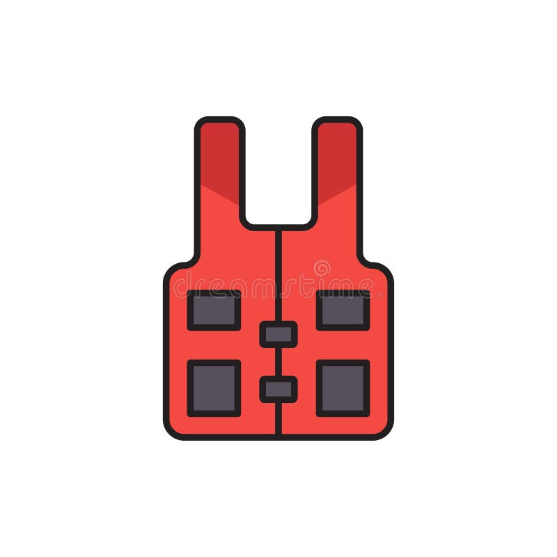 Download Fishing Vest Vector Icon On White Background. Flat Vector ...