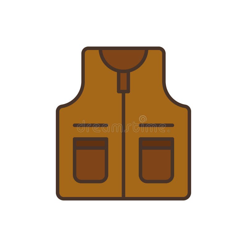 Download Fishing Vest Vector Icon Symbol Apparel Isolated On White ...