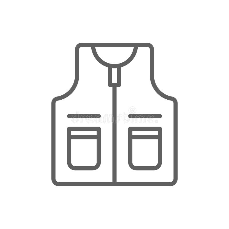 Download Fishing Vest Vector Icon Symbol Apparel Isolated On White ...