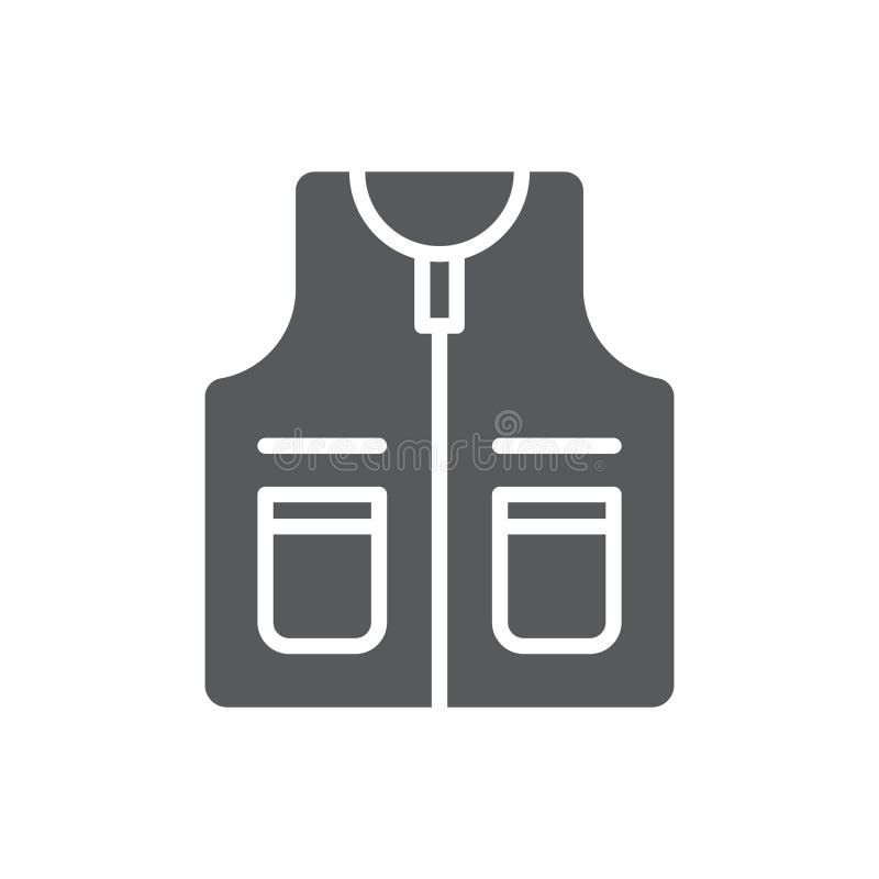 Download Fishing Vest Vector Icon On White Background. Flat Vector ...