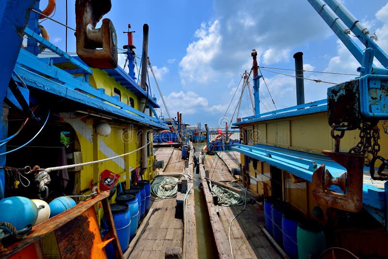 Fishing Village at Hutan Melintang, Perak, Malaysia.