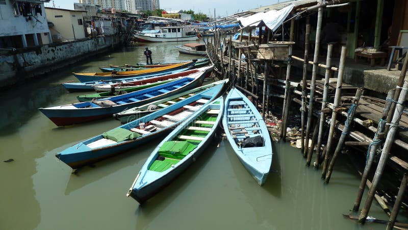 Fishing Village at Jakarta Harbour Editorial Photo - Image of indonesia