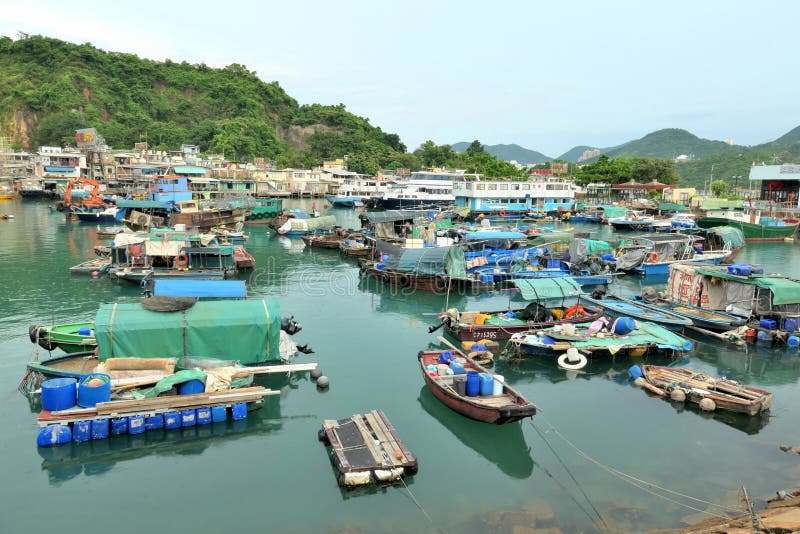 Typhoon Shelter at Fishing Village of Lei Yue Mun