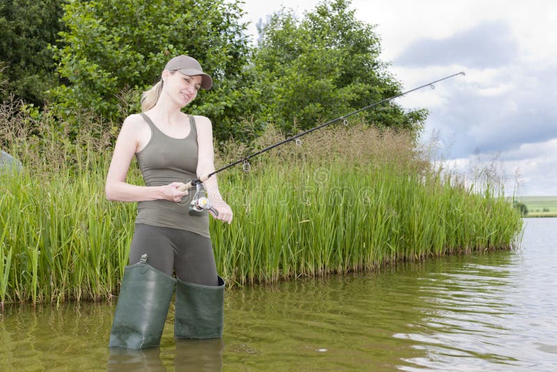 Fishing woman