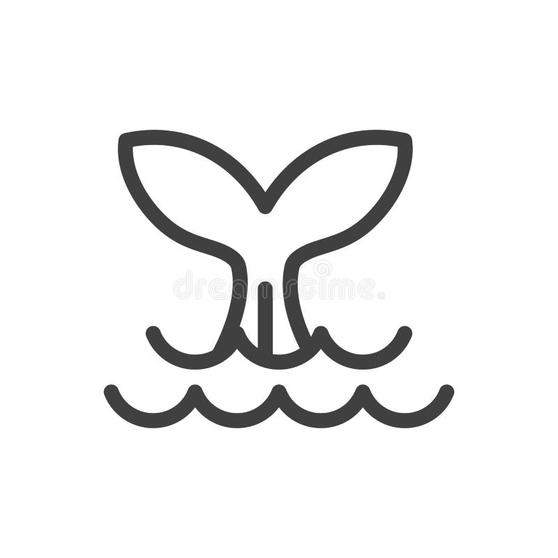 Download Mermaid Tail With Wave. Silhouette Of Whale Tail Icon ...