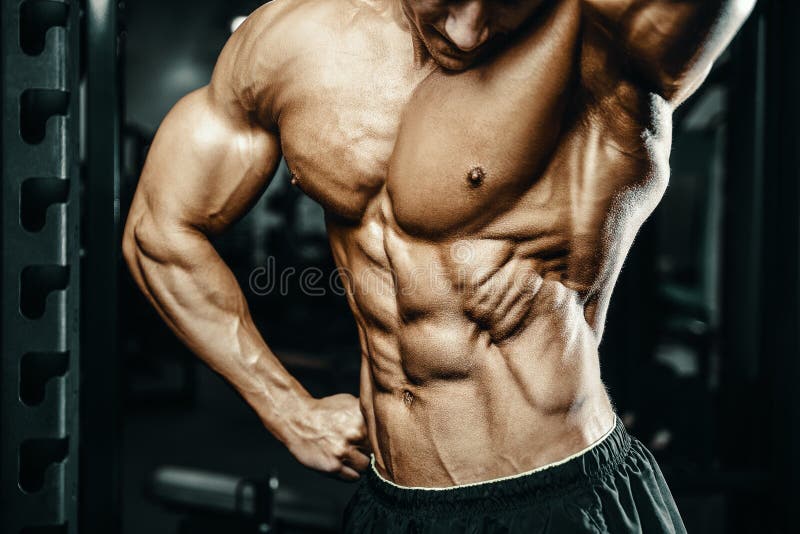 Foto de Forma Perfeita Conceito De Fisiculturista Homem Fisiculturista Com  Corpo Forte Fisiculturista Com Seis Pacotes E Músculo Ab Fisiculturista  Sexy Com Torso Muscular Esporte De Fisiculturismo Conceito De Poder Dos  Músculos