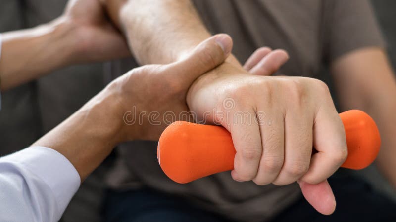 Physiotherapist working with patient doing with exercise, physical therapy concept. Physiotherapist working with patient doing with exercise, physical therapy concept.