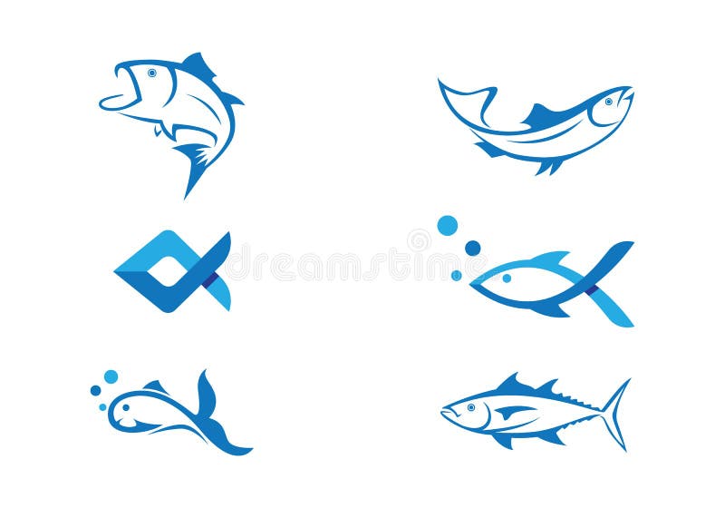 Fisk Logo Template stock illustrationer Fisk Logo Template stock illustrationer