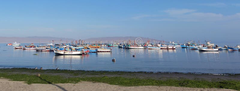 FISKEBÅTAR PARACAS, PERU arkivbilder FISKEBÅTAR PARACAS, PERU arkivbilder