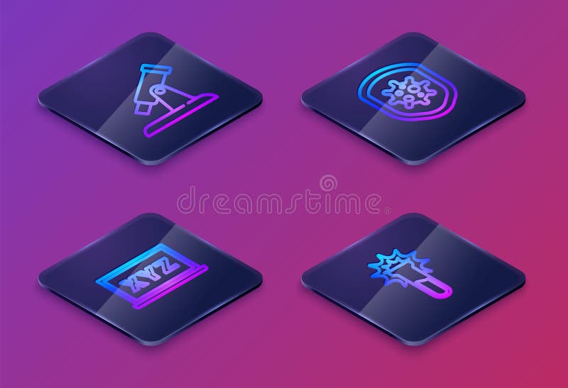 Fissare la protezione del sistema di coordinate isometrica telescopio xisometrico del sistema di coordinate xz dal virus e dalla p royalty illustrazione gratis