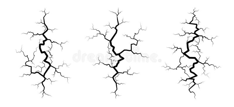 Fissures en mode sol. rupture de la croûte terrestre suite à un tremblement de terre illustration libre de droits