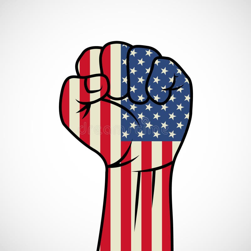 Fist with American flag vector illustration