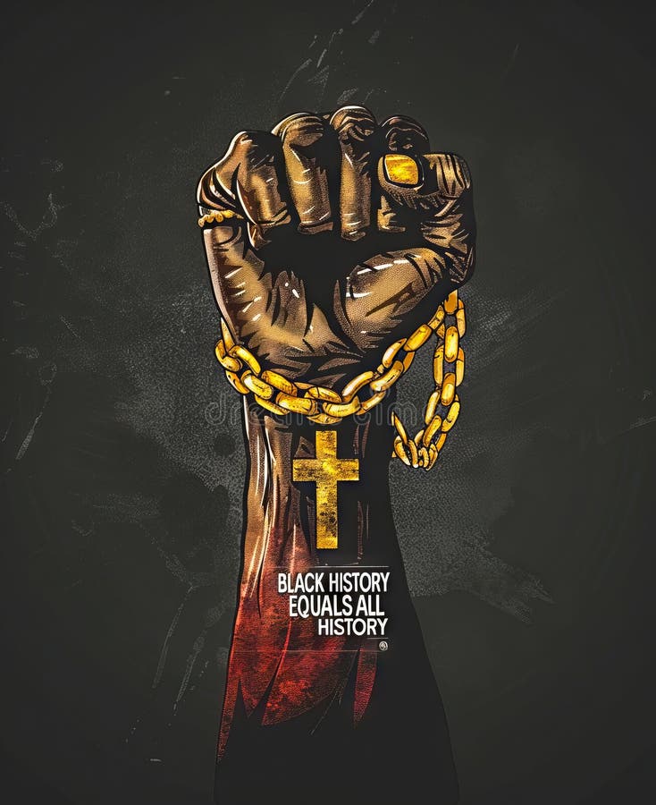 A Fist with Chains and a Cross on it Stock Image - Image of poster ...