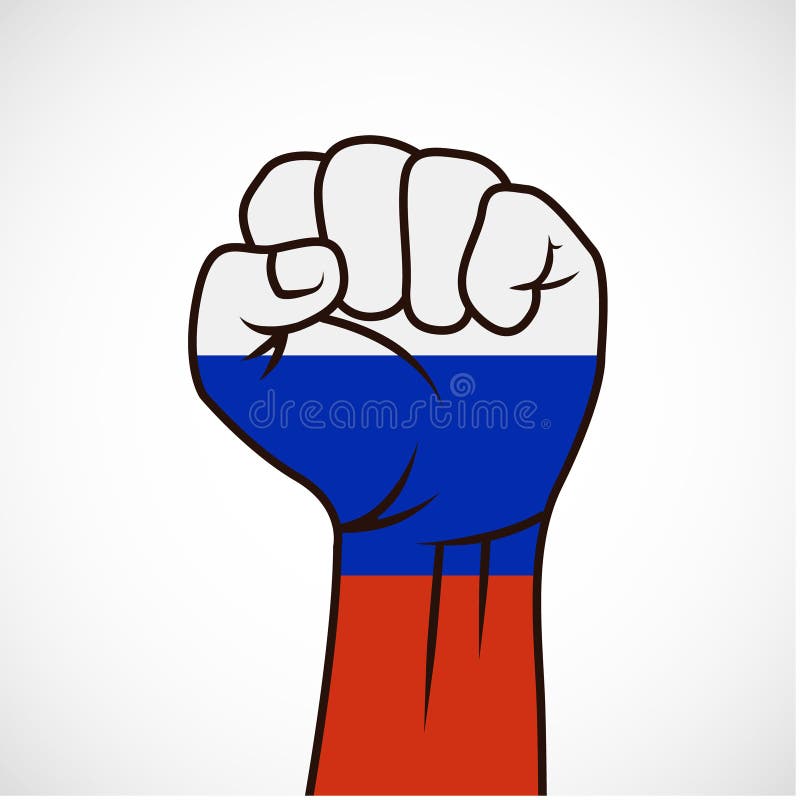Fist with flag of Russia vector illustration