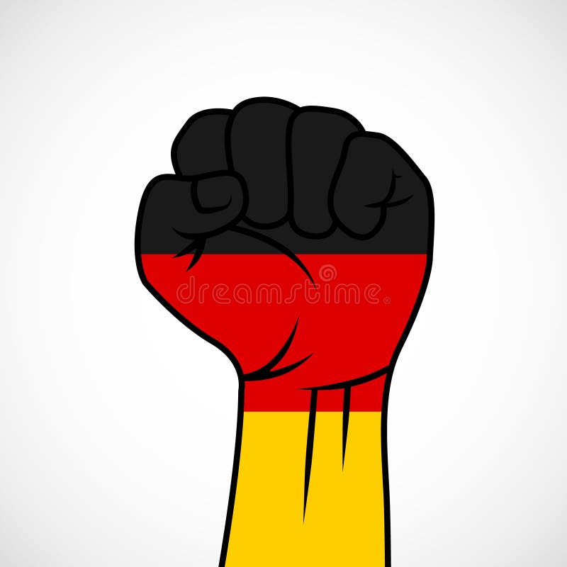 Fist with German flag royalty free illustration