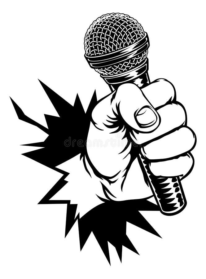 Hand holding the microphone. Flat design vector illustration. Live news,  journalist, interview concpt. 4272656 Vector Art at Vecteezy
