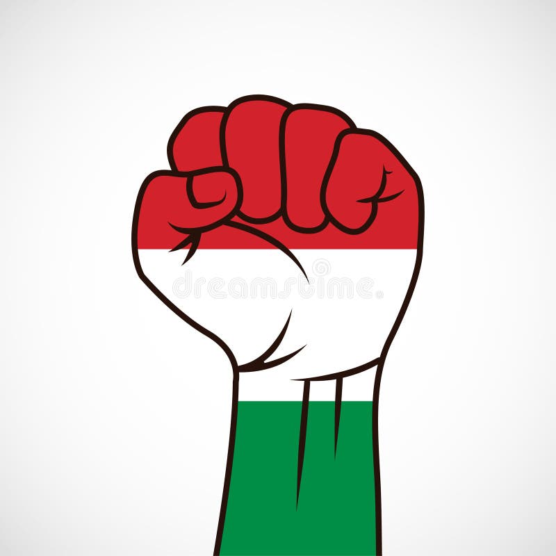 Fist with the Hungarian flag vector illustration